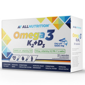 ALLNUTRITION Kwasy OMEGA 3 Witamina D3 K2 30 kapsułek