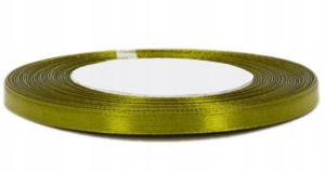 Wstążka tasiemka satynowa 6mm 32m 7.dk.olive