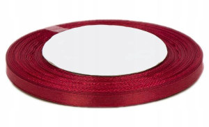 Wstążka tasiemka satynowa 6mm 32m 22.burgund