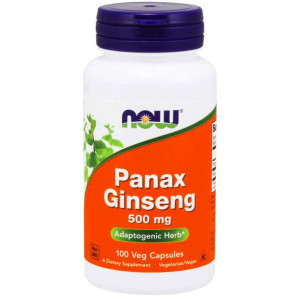 NOW Foods Panax Ginseng - Żeń-Szeń Właściwy - 500mg 100 kapsułek