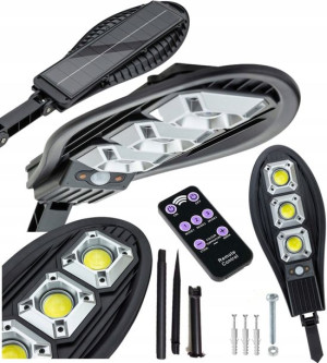 Lampa Solarna Led Czujnik Ruchu Zmierzchu + Pilot