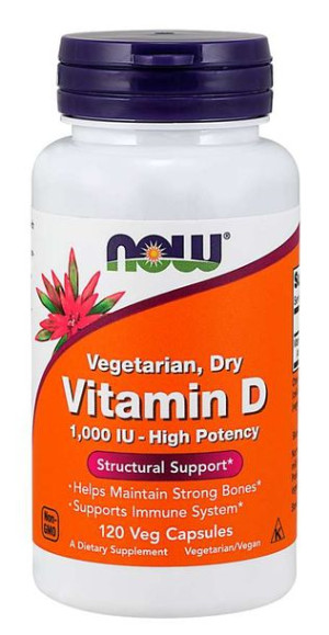 NOW Foods Witamina D-1000 IU VEGETARIAN - 120 kapsułek