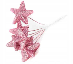 Gwiazdka na piku BOMBKI 6 sztuk PINK