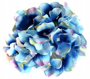 HORTENSJA Główka Kwiat satyna Blue