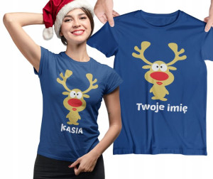 Koszulka Świąteczna Z Reniferem I Imieniem Tekst