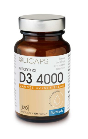 ForMeds OLICAPS D3 4000 - Witamina D-3 - 120 kapsułek żywność specjalnego p