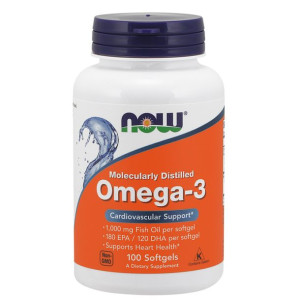 NOW Foods OMEGA-3 1000mg 100  kapsułek - suplement diety