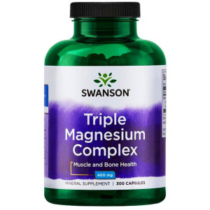 SWANSON Triple Magnesium Complex 400 mg 300 kapsułek Magnez trzy formy- sup