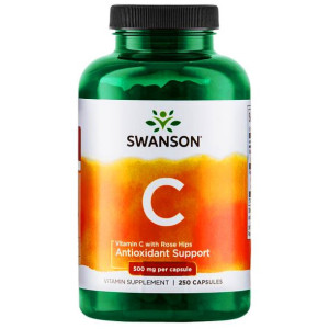 SWANSON Witamina C  z dziką różą 500mg 250 kaps (kwas l-askorbinowy) Vitami