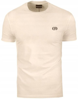 T-Shirt Koszulka Emporio Armani Ecru M Haft