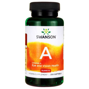 SWANSON Witamina A 10.000IU 250 kapsułek RETINOL - suplement diety