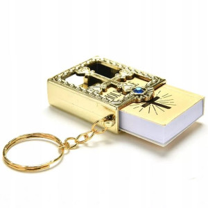 1 2191 Breloczek Pismo Święte Biblia Mini Holy Bible GOLD