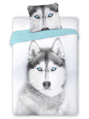 Pościel bawełna 140x200+1p70x90 animals husky