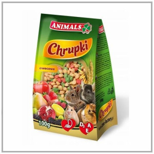 Chrupki owocowe dla gryzoni 100g. Animals