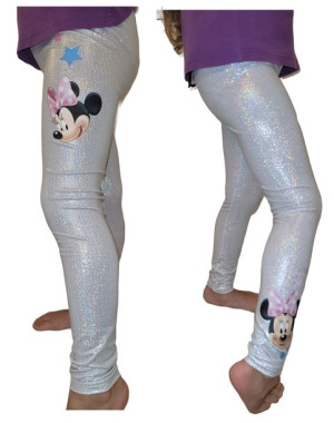 MYSZKA MINNIE Getry Legginsy BROKATOWE R. 104