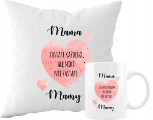 Prezent Poduszka + Kubek Dzień Mamy Matki Zestaw