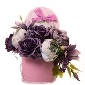 Flower box w kolorach szaro morskich