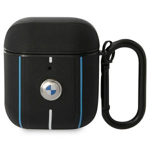 Bmw Bma222rvsk Airpods 1/2 Cover Czarny/black Leather Color Lines