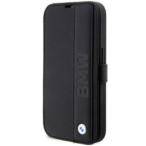 Etui Iphone 14 Pro Max 6,7" Czarny/black Bookcase Leather Textured&stripe