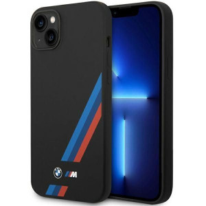 Etui Bmw Iphone 14 6,1" Czarny/black Silicone Slanted Sttripes
