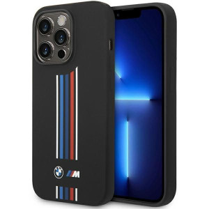 Etui Iphone 14 Pro Max 6,7" Czarny/black Silicone Vertical Tricolor Lines