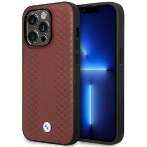 Etui Iphone 14 Pro 6,1" Burgundowy/burgundy Leather Diamond Pattern Magsafe