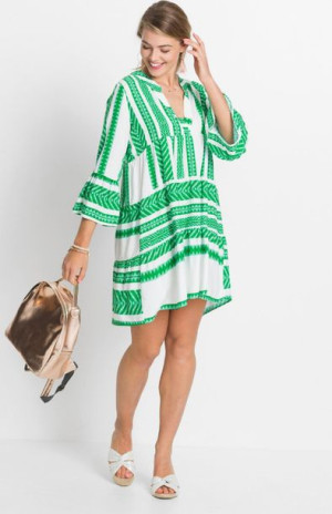 Bonprix Asymetryczna Sukienka Falbana Oversize Aztecki Wzór 40-42 922654
