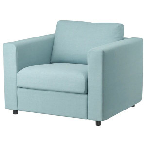 IKEA VIMLE Fotel Saxemara jasnoniebieski