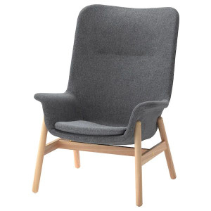 IKEA VEDBO Fotel z wysokim oparciem Gunnared ciemnoszary