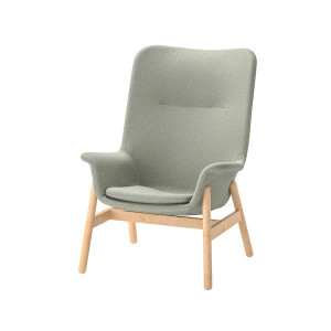 IKEA VEDBO Fotel z wysokim oparciem Gunnared jasnozielony
