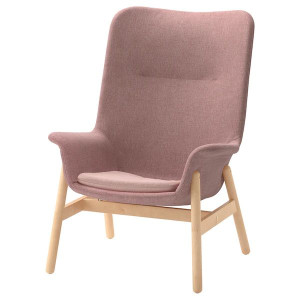 IKEA VEDBO Fotel z wysokim oparciem Gunnared jasny różowy