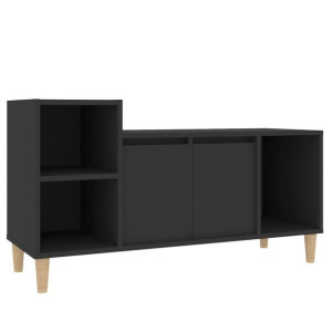 Szafka pod TV, czarna, 100x35x55 cm, materiał drewnopochodny