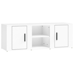 Szafka pod TV, biała, 100x31,5x35 cm, materiał drewnopochodny