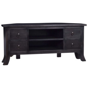 Szafka pod TV, czarna kawa, 100x40x45 cm, drewno mahoniowe