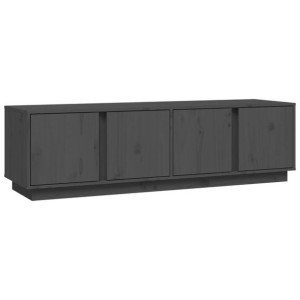 Szafka pod telewizor, szara, 140x40x40 cm, lite drewno sosnowe