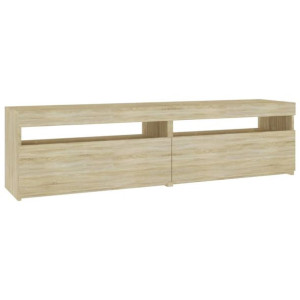 Szafki pod TV z LED, 2 szt., dąb sonoma, 75x35x40 cm
