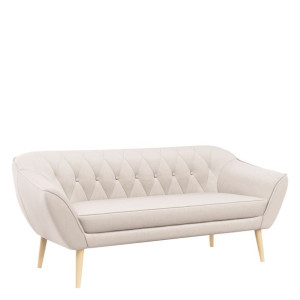 Sofa skandynawska 3 osobowa PIKO na drewnianych nóżkach, beżowa