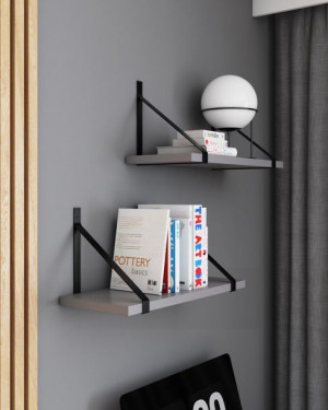 Półka Loft Jasny Grafit Vela 60 Cm