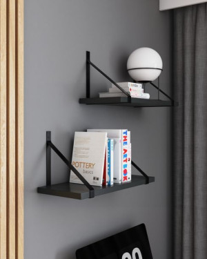 Półka Loft Ciemny Grafit Vela 60 Cm