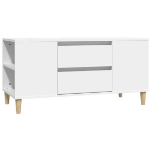 Szafka pod TV, biała, 102x44,5x50 cm, materiał drewnopochodny