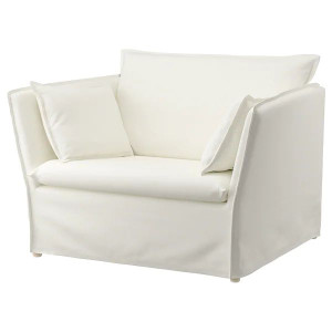 IKEA BACKSALEN Fotel 1,5 osobowy, Blekinge biały