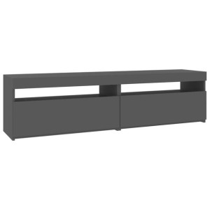 Szafki pod TV z oświetleniem LED, 2 szt., szare, 75x35x40 cm