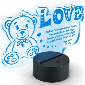 Statuetka Miś Love Z Grawerem Led Prezent Walentynki Dziewczyny Chłopaka