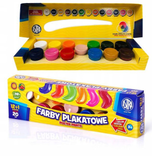 Farby plakatowe 13 kolorów 20ml Astra 301115005