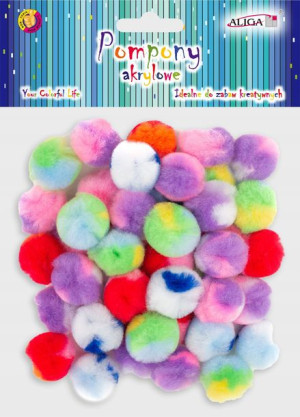Pompony dekoracyjne Aliga 2,5cm 50szt POM-6026