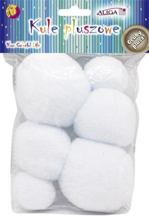 Pompony kule śnieżne Aliga 4/6/8cm 6szt POM-3517