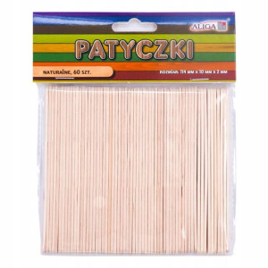 Patyczki kreatywne naturalne Aliga 60szt PK-3243