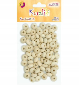 Drewniane koraliki Aliga płaskie 10mm 80sz PJ-0775