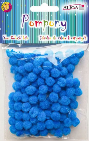 Pompony dekoracyjne Aliga nieb. 1cm 120szt POM-304