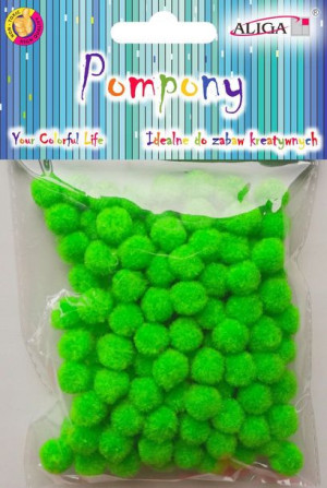 Pompony dekoracyjne Aliga J.ziel 1cm 120sz POM-312